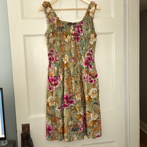 Speed control, 100% cotton, smart sundress. Floral pattern size 1X. - Picture 1 of 8